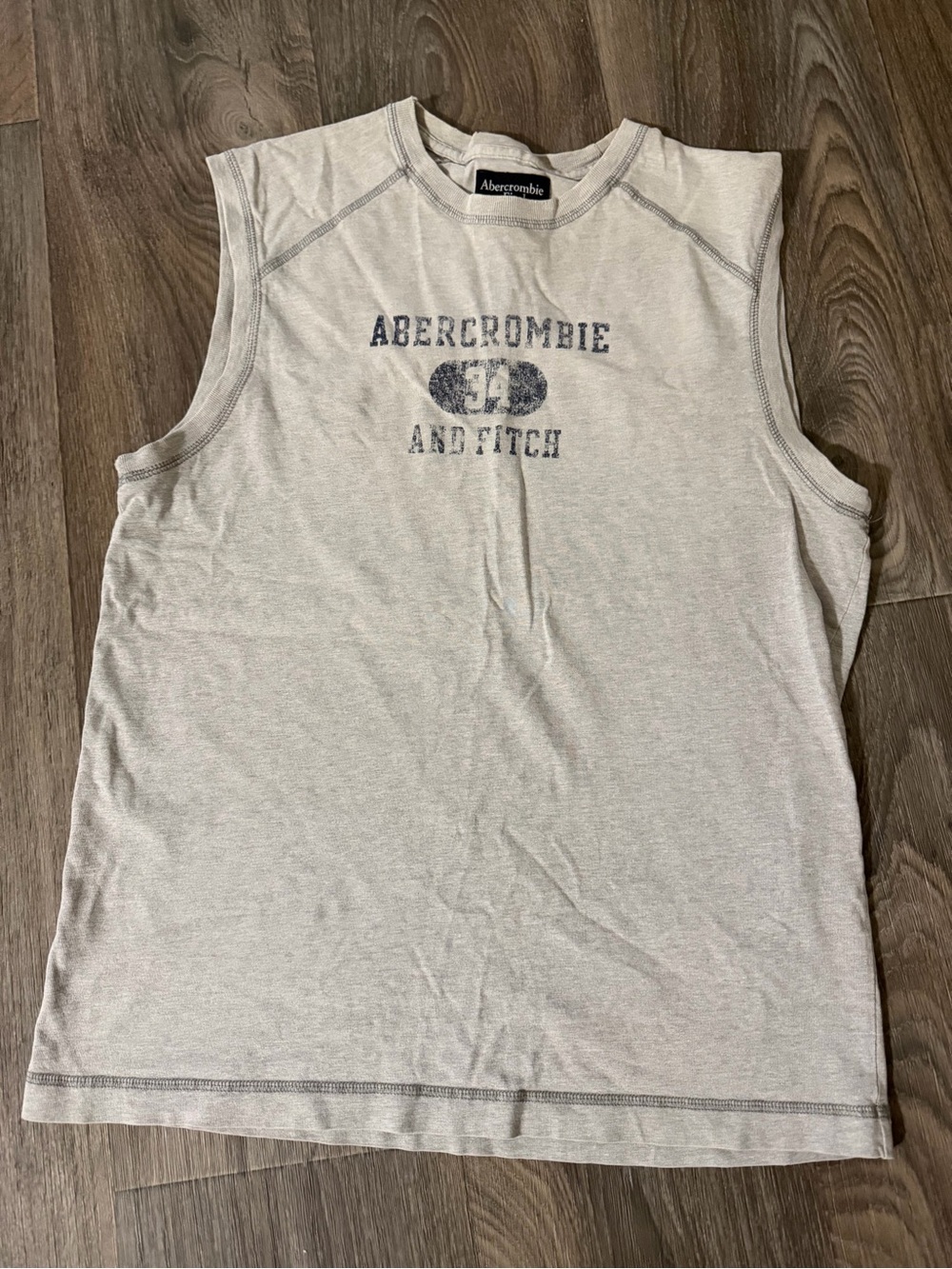 Abercrombie & Fitch Light Gray Sleeveless Logo Tank